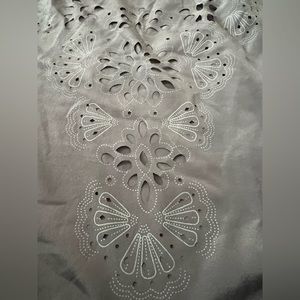 Xhilaration blouse Xxl, cut out and print detail, navy blue gray